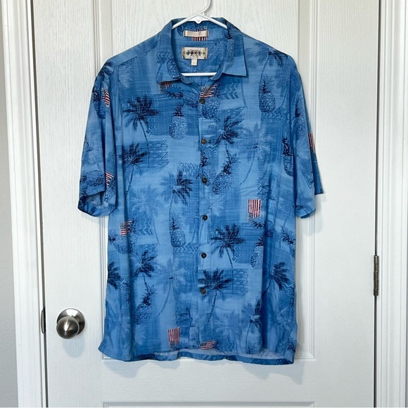 Campus Men’s Button Down Lightweight Hawaiian Patriot Shirt Size Large - Picture 1 of 10